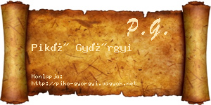 Pikó Györgyi névjegykártya