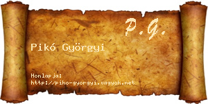 Pikó Györgyi névjegykártya